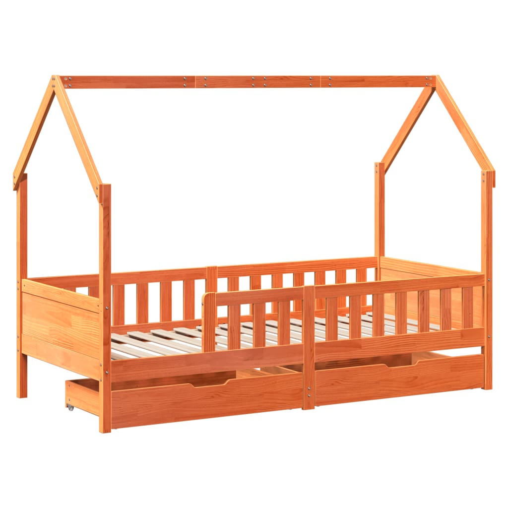 vidaXL Estructura de cama para niños con cajones madera pino 90x200 cm