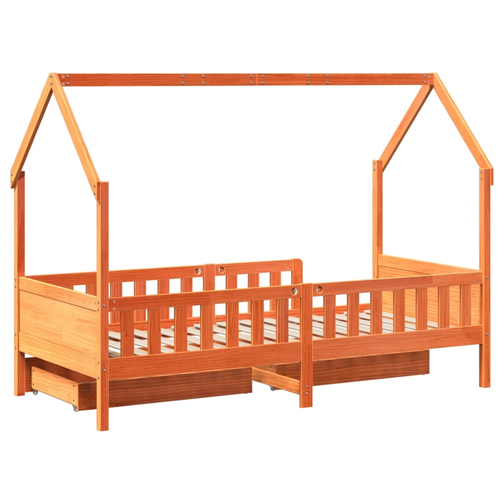 vidaXL Estructura de cama para niños con cajones madera pino 90x200 cm