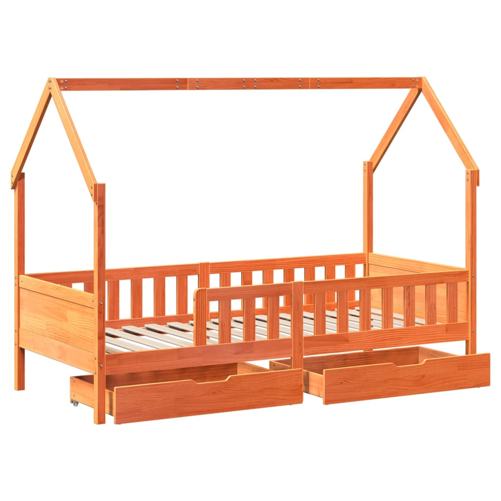 vidaXL Estructura de cama para niños con cajones madera pino 90x200 cm