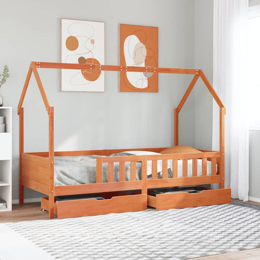 vidaXL Estructura de cama para niños con cajones madera pino 80x200 cm