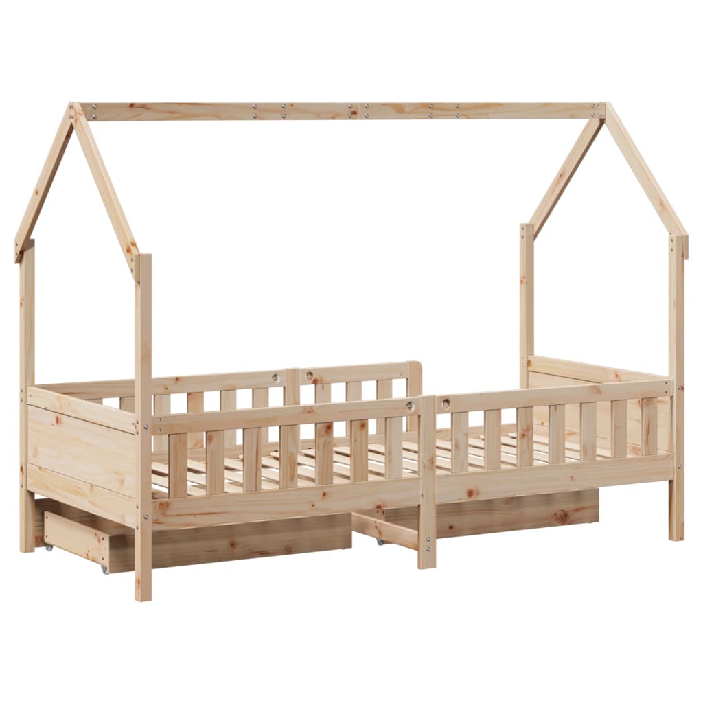 vidaXL Estructura de cama infantil con cajones madera pino 90x190 cm