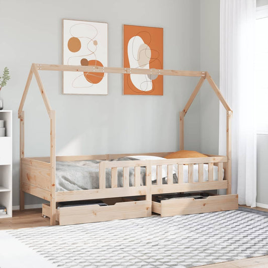 vidaXL Estructura de cama infantil con cajones madera pino 90x190 cm