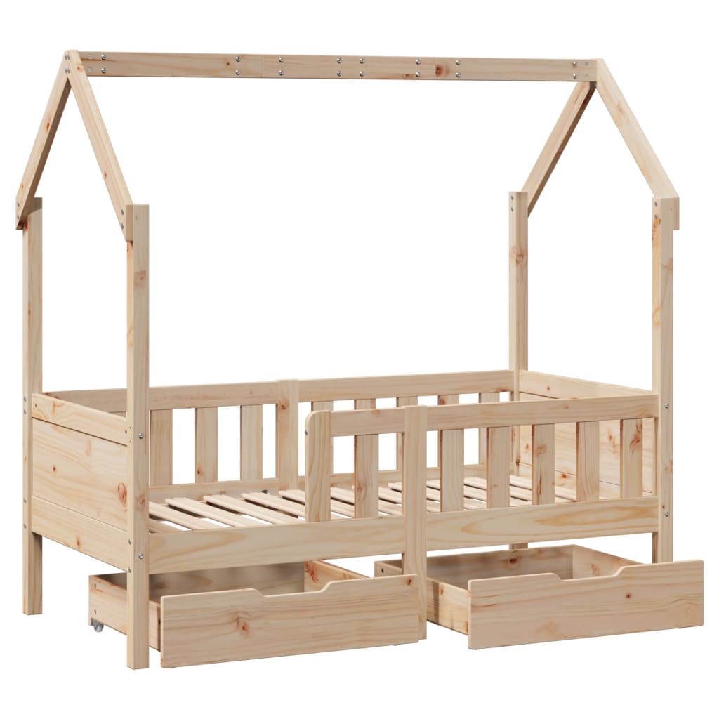 vidaXL Estructura de cama infantil con cajones madera de pino 80x160cm