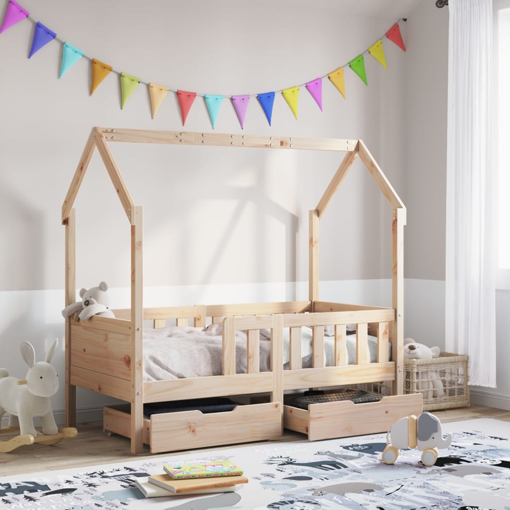 vidaXL Estructura de cama infantil con cajones madera de pino 80x160cm