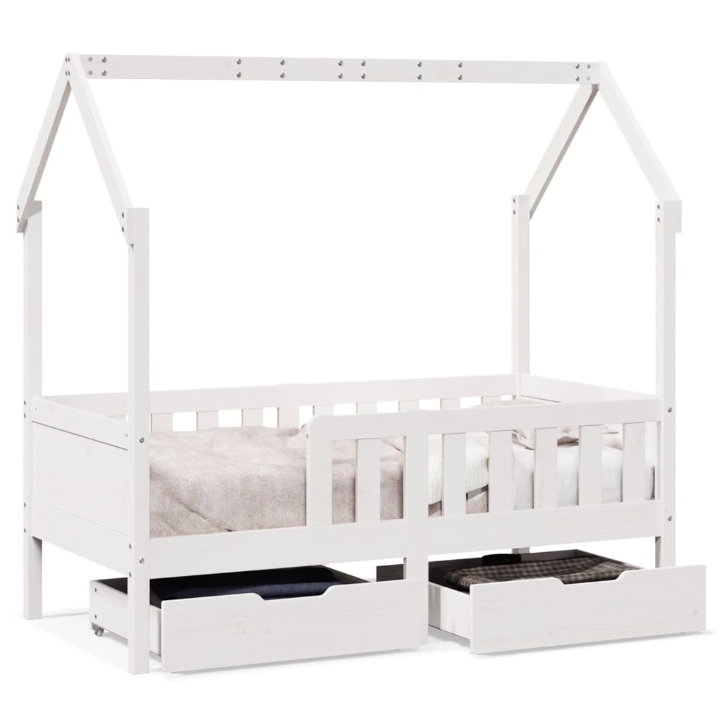 vidaXL Estructura de cama infantil con cajones madera de pino 80x160cm