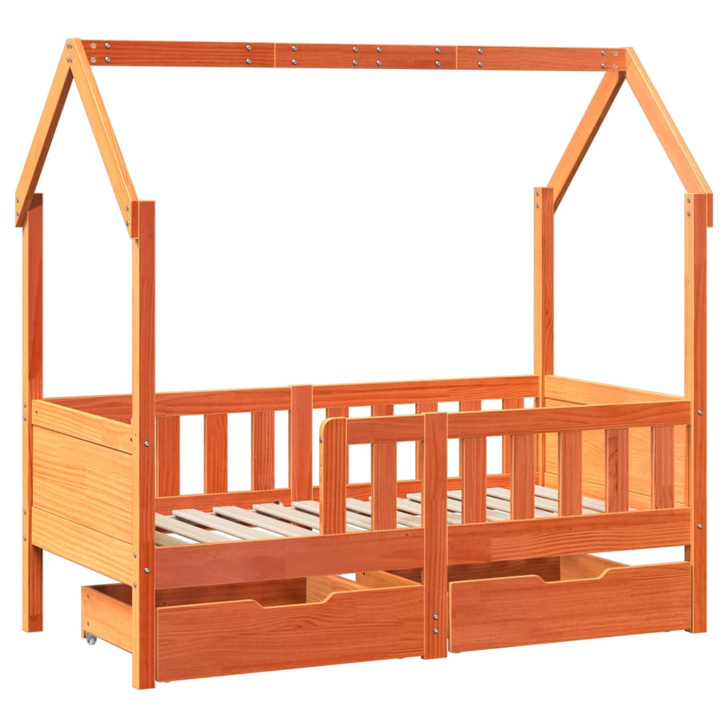 vidaXL Estructura de cama infantil con cajones madera de pino 80x160cm