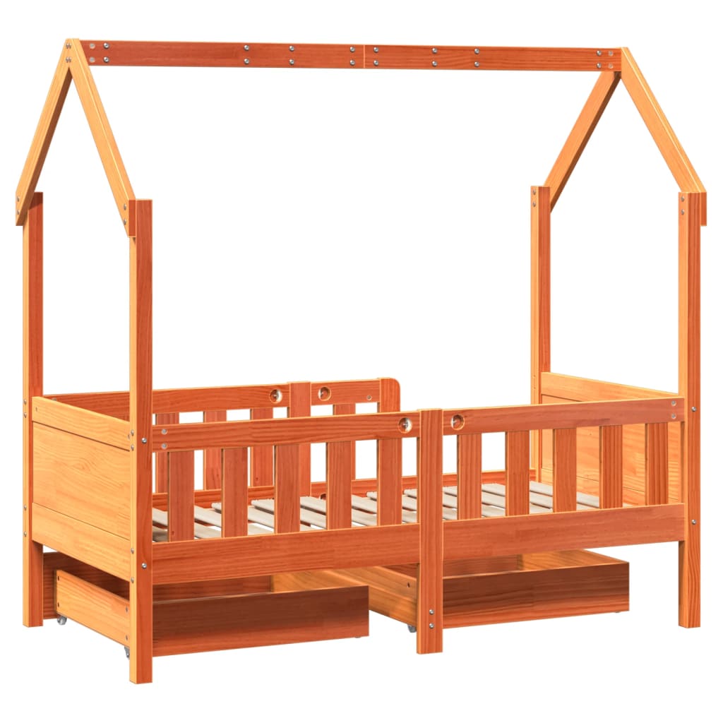 vidaXL Estructura de cama infantil con cajones madera de pino 80x160cm