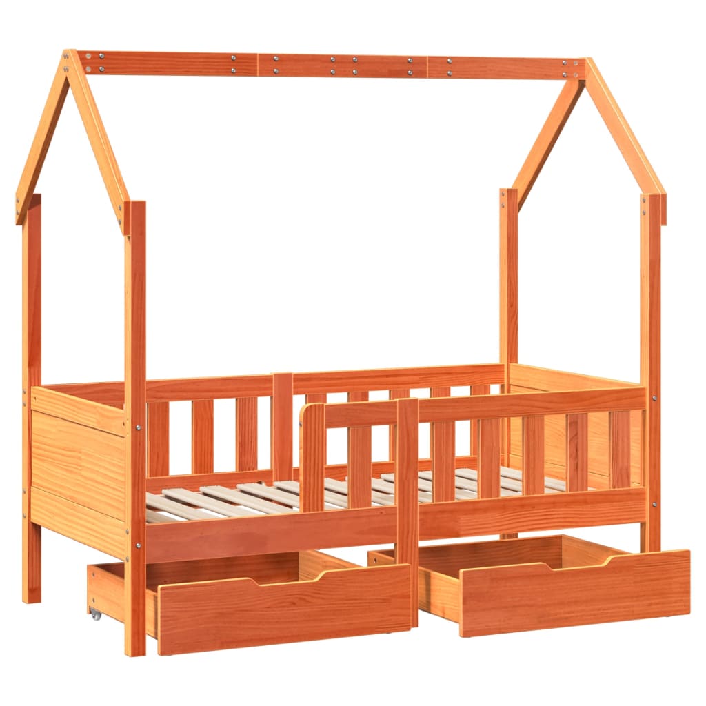 vidaXL Estructura de cama infantil con cajones madera de pino 80x160cm