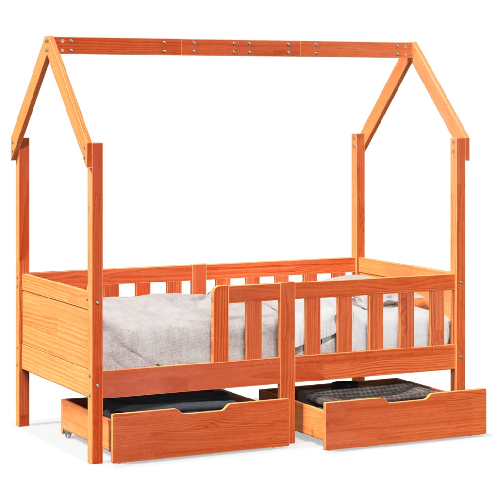 vidaXL Estructura de cama infantil con cajones madera de pino 80x160cm