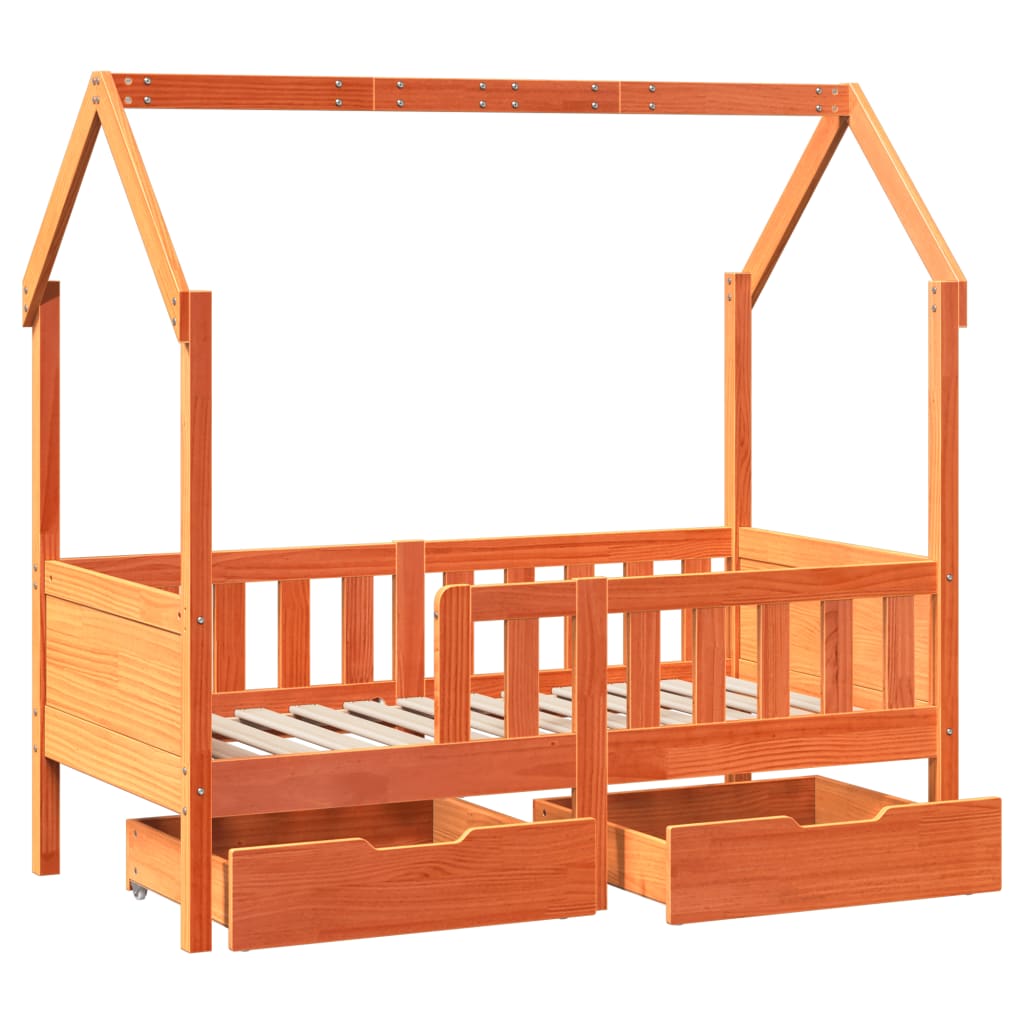 vidaXL Estructura de cama para niños con cajones madera pino 70x140 cm