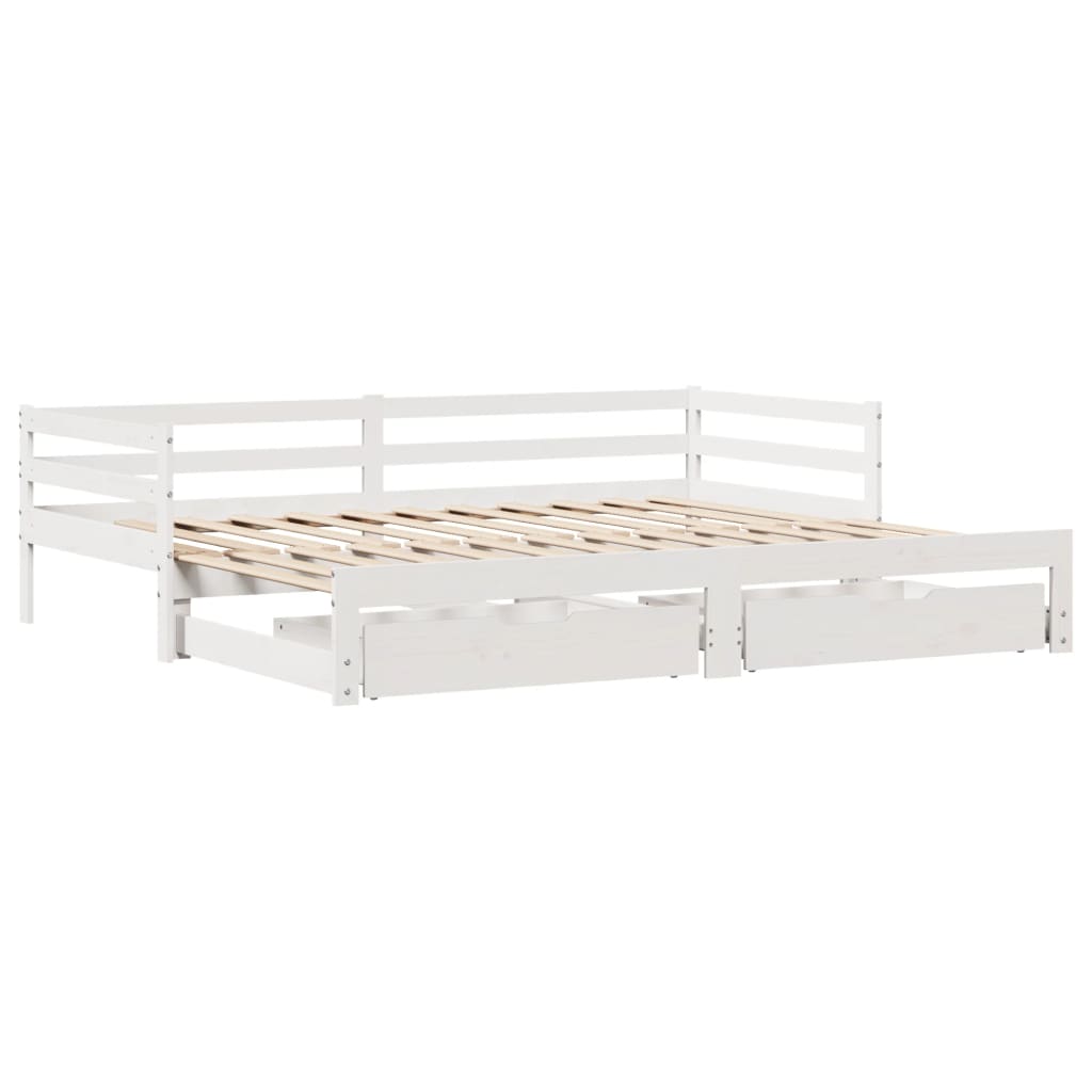 vidaXL Sofá cama nido con cajones sin colchón blanco 90x190 cm