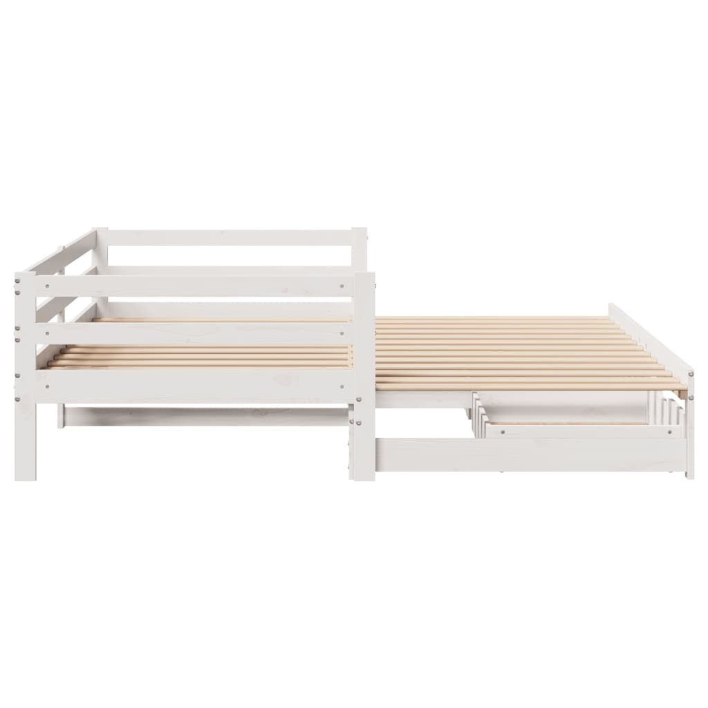 vidaXL Sofá cama nido con cajones sin colchón blanco 90x190 cm