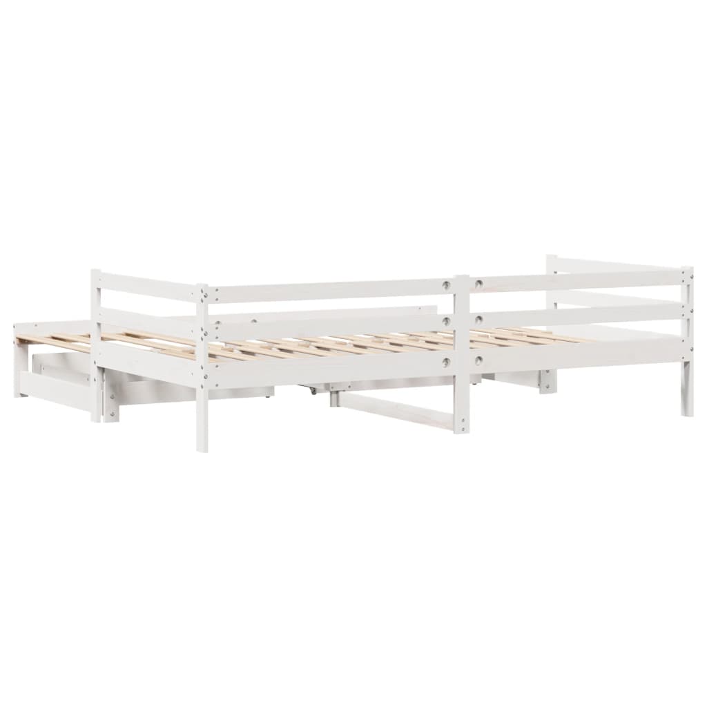 vidaXL Sofá cama nido con cajones sin colchón blanco 90x190 cm