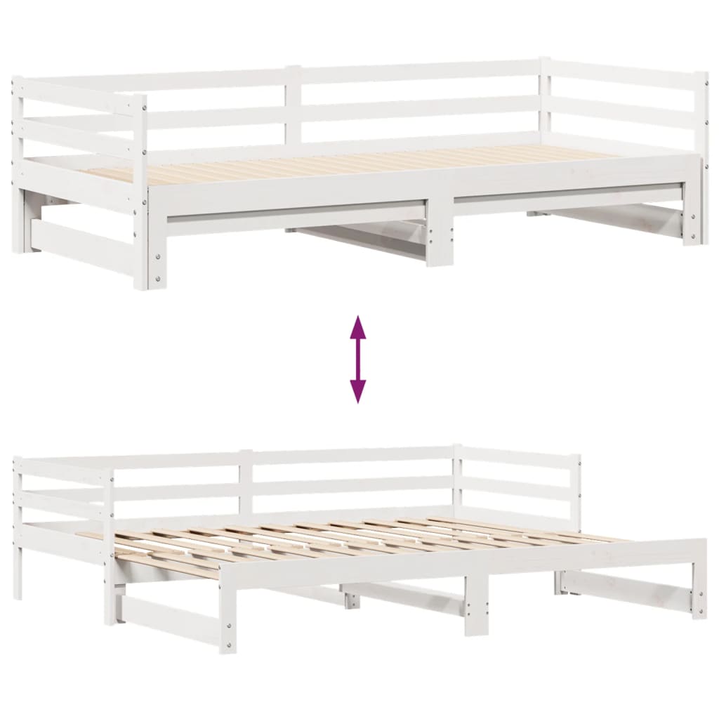 vidaXL Sofá cama nido con cajones sin colchón blanco 90x190 cm