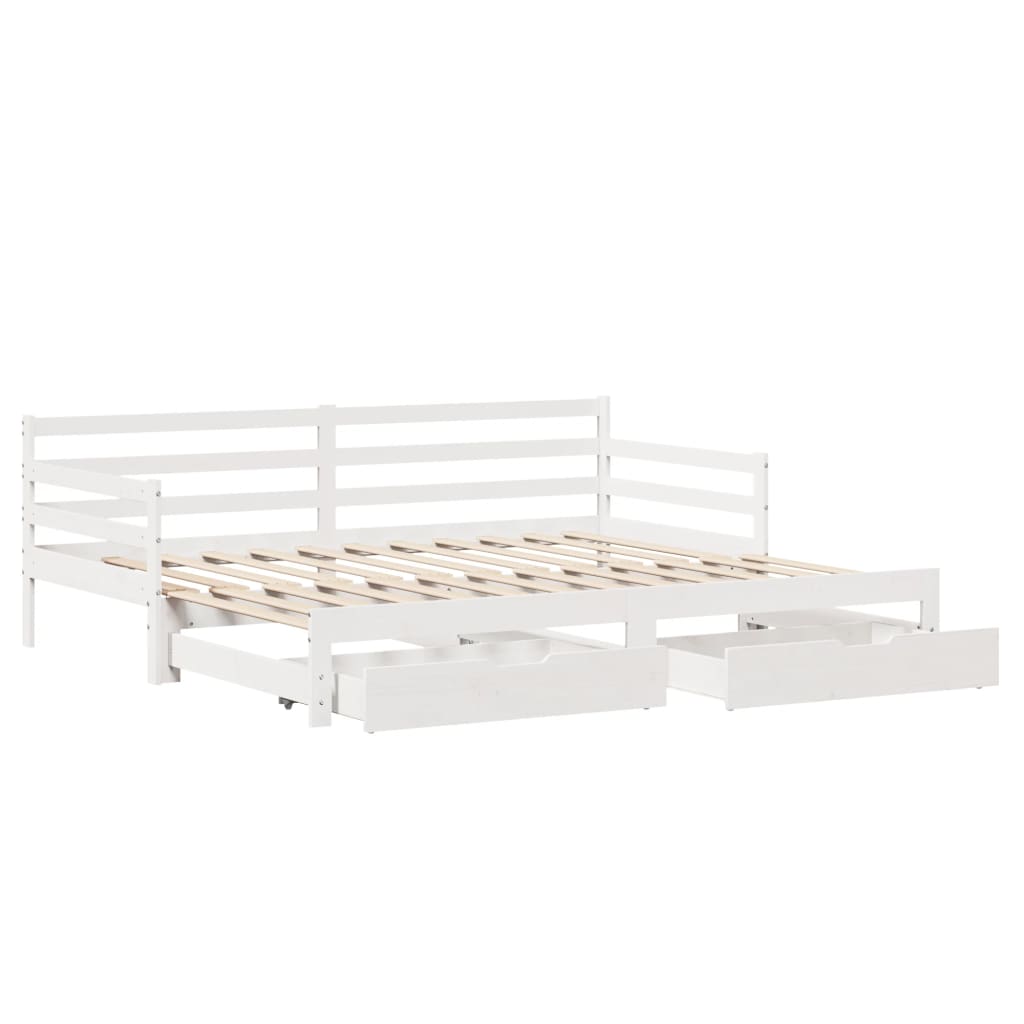 vidaXL Sofá cama nido con cajones sin colchón blanco 90x190 cm