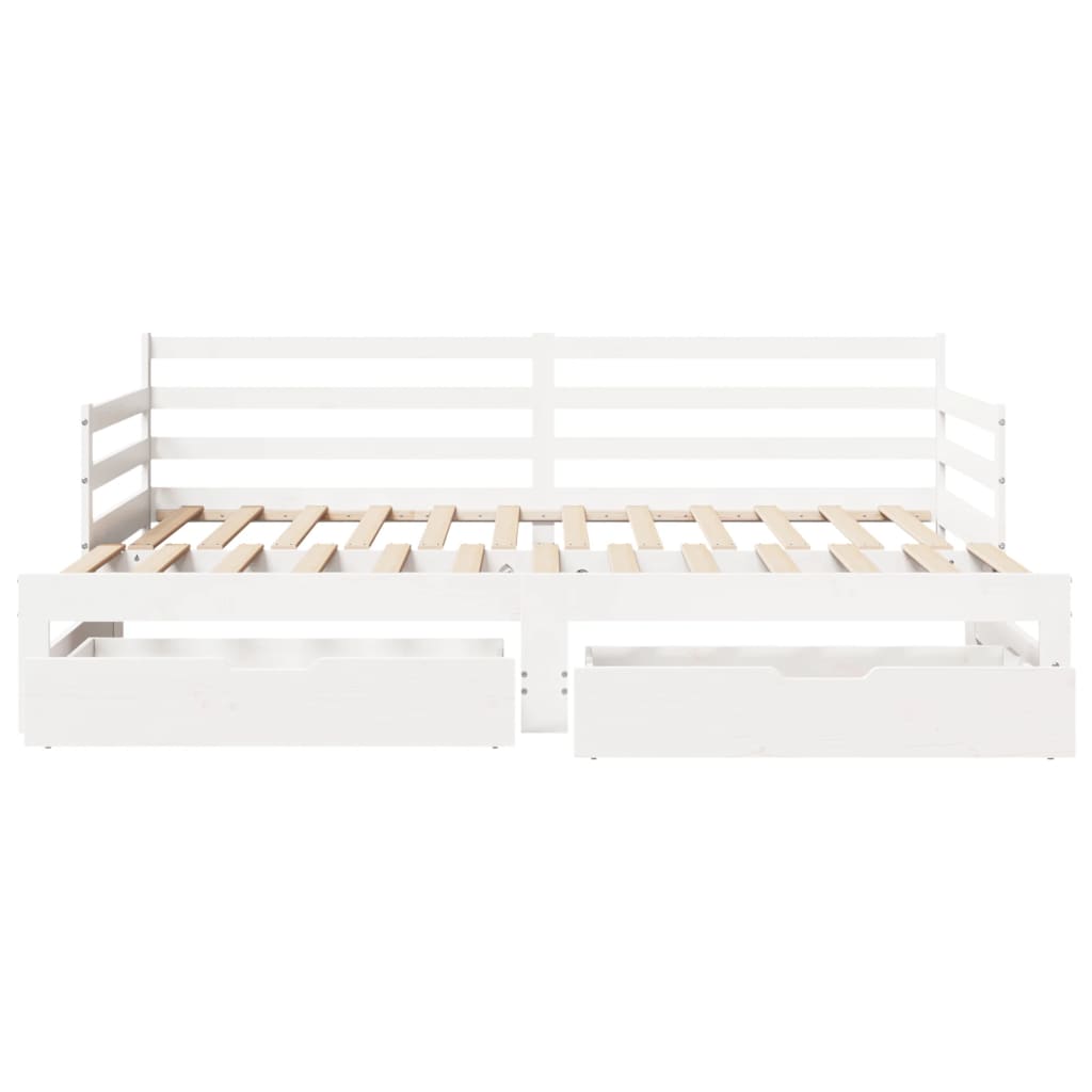 vidaXL Sofá cama nido con cajones sin colchón blanco 90x190 cm