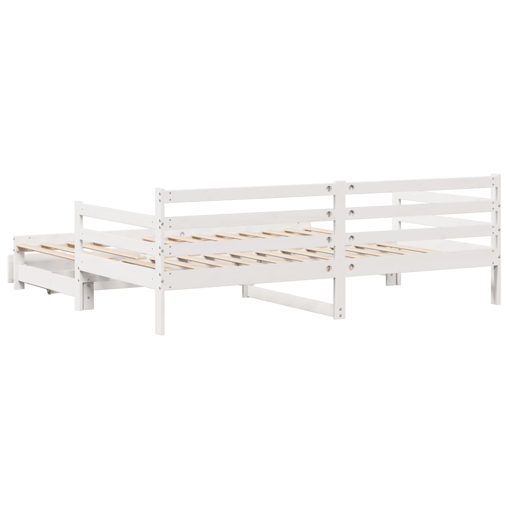 vidaXL Sofá cama nido con cajones sin colchón blanco 90x190 cm