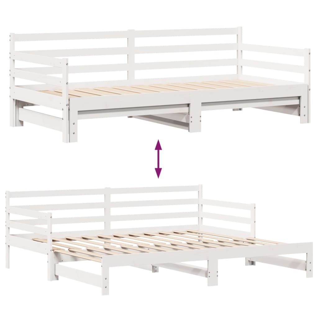 vidaXL Sofá cama nido con cajones sin colchón blanco 90x190 cm