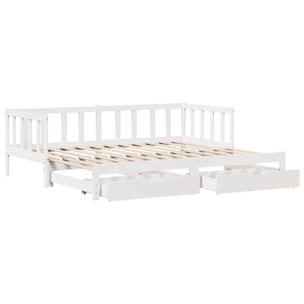 vidaXL Sofá cama nido con cajones sin colchón blanco 90x190 cm