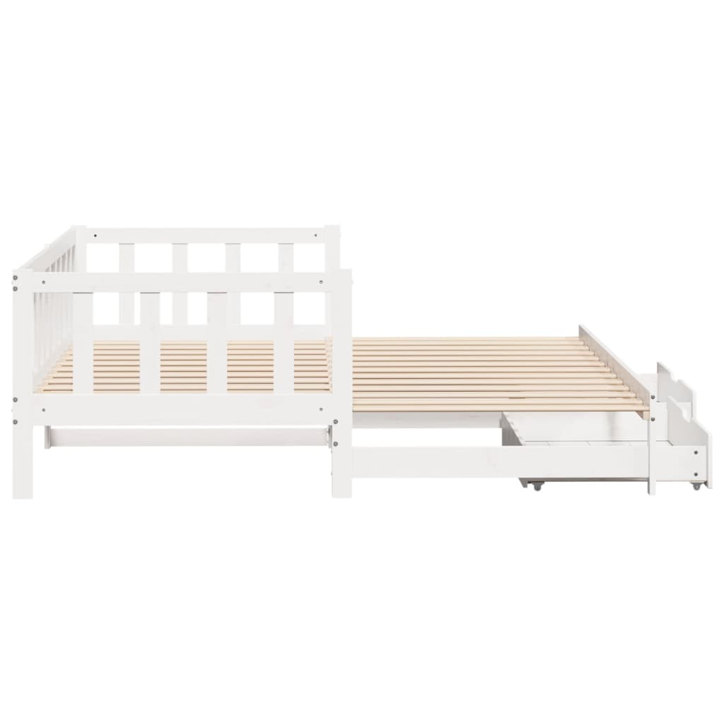 vidaXL Sofá cama nido con cajones sin colchón blanco 90x190 cm