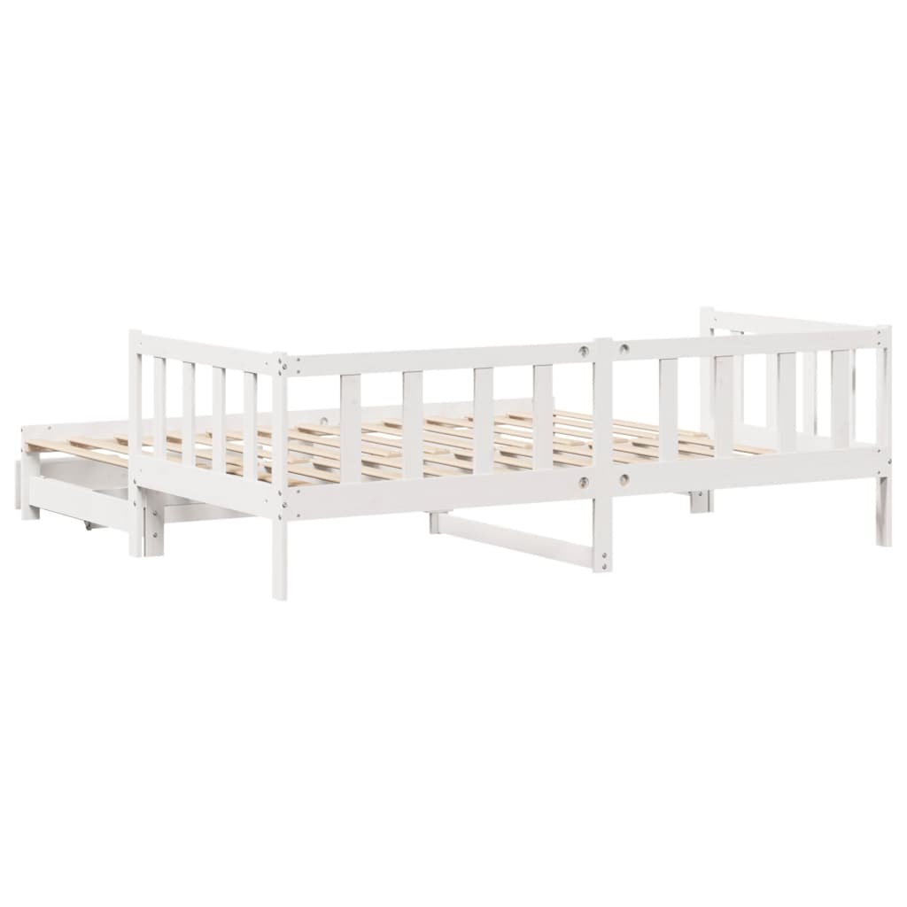 vidaXL Sofá cama nido con cajones sin colchón blanco 90x190 cm