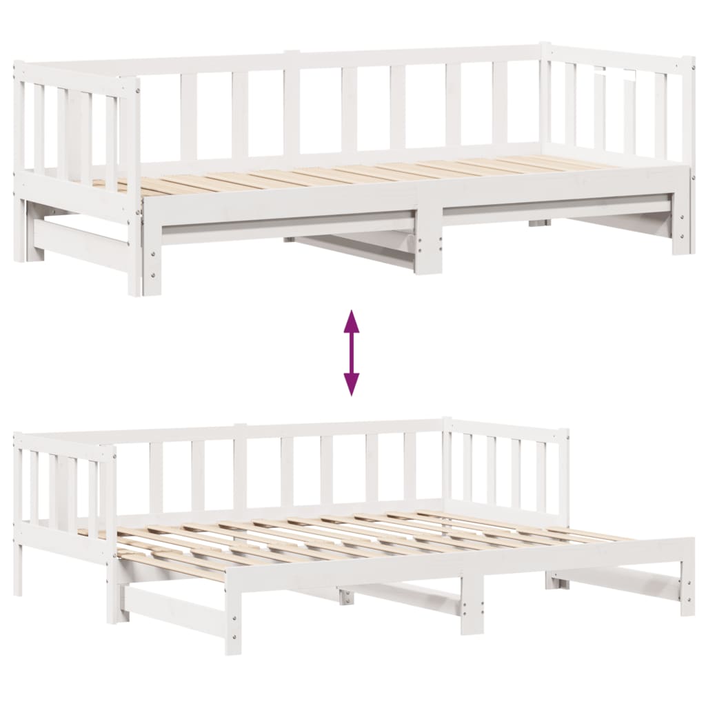 vidaXL Sofá cama nido con cajones sin colchón blanco 90x190 cm