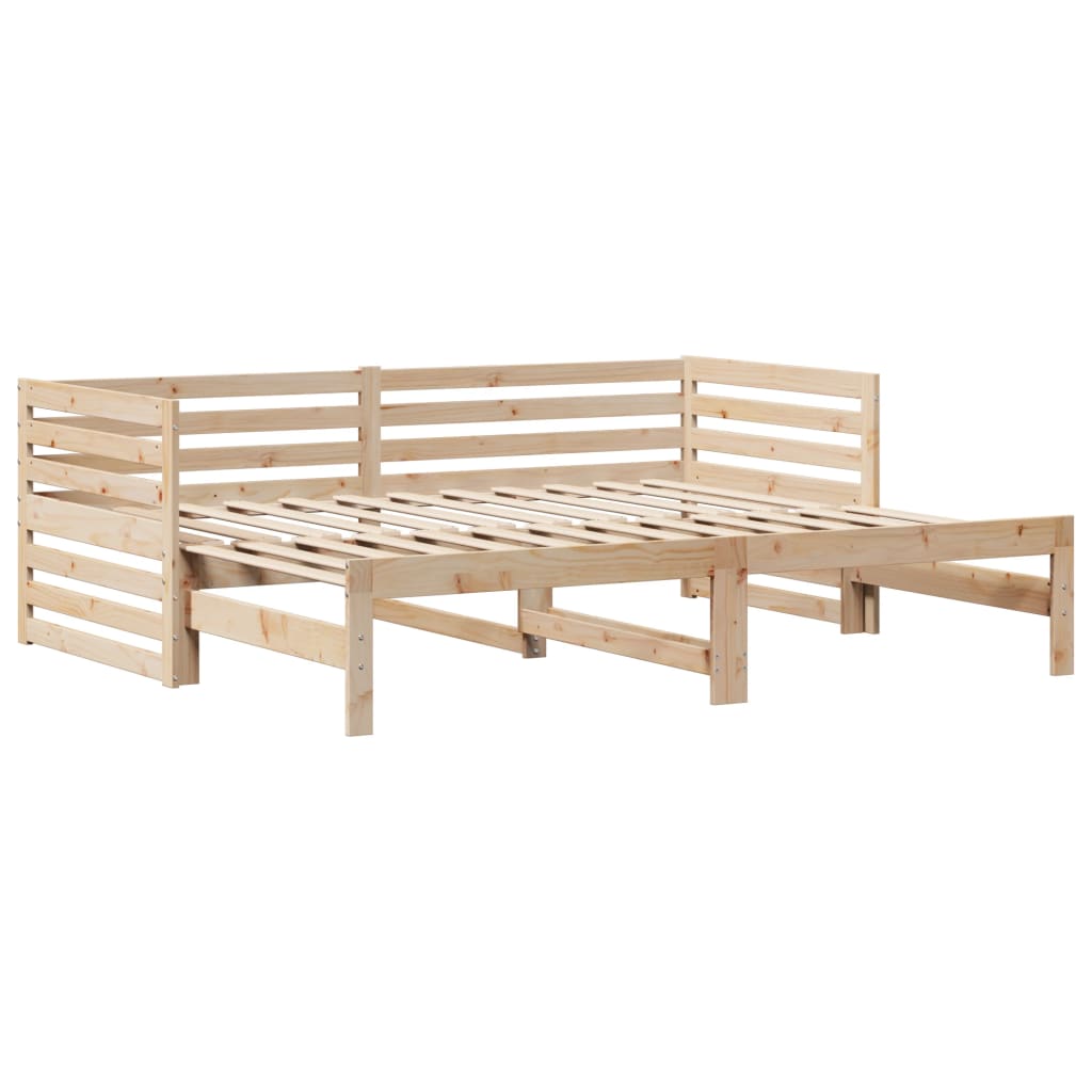 vidaXL Sofá cama con cajones madera maciza de pino 90x200 cm