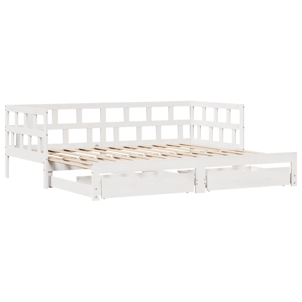 vidaXL Sofá cama nido con cajones sin colchón blanco 90x190 cm