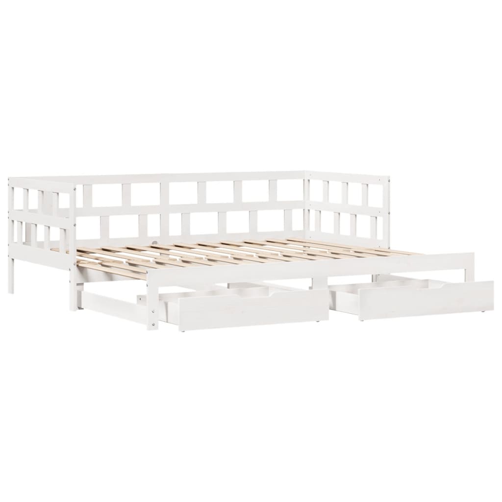 vidaXL Sofá cama nido con cajones sin colchón blanco 90x190 cm