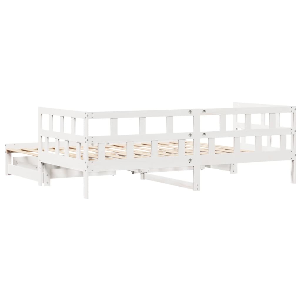 vidaXL Sofá cama nido con cajones sin colchón blanco 90x190 cm