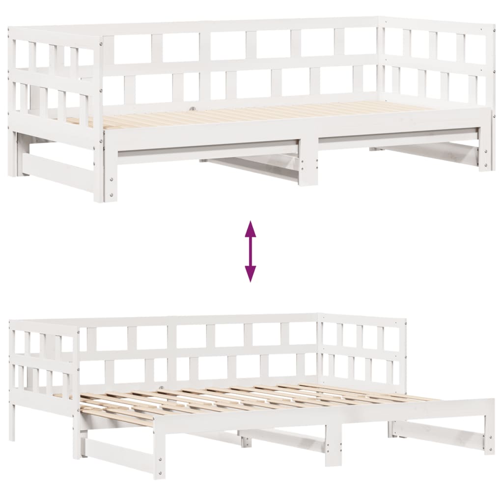 vidaXL Sofá cama nido con cajones sin colchón blanco 90x190 cm