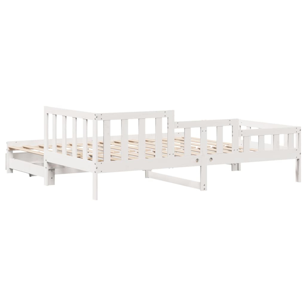 vidaXL Sofá cama nido con cajones sin colchón blanco 90x190 cm