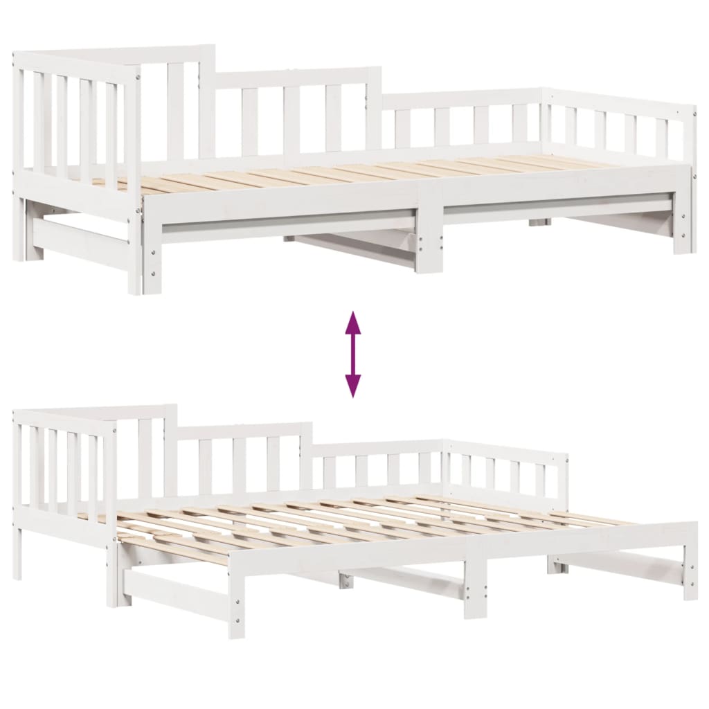 vidaXL Sofá cama nido con cajones sin colchón blanco 90x190 cm