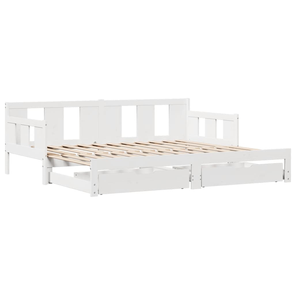 vidaXL Sofá cama nido con cajones sin colchón blanco 90x190 cm