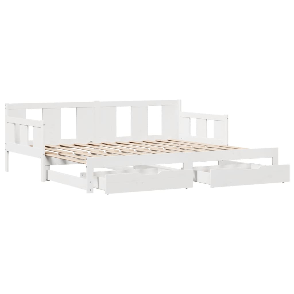 vidaXL Sofá cama nido con cajones sin colchón blanco 90x190 cm