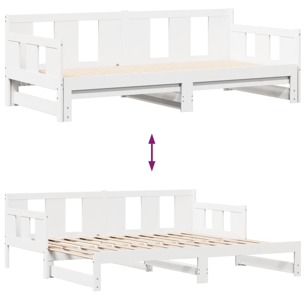 vidaXL Sofá cama nido con cajones sin colchón blanco 90x190 cm