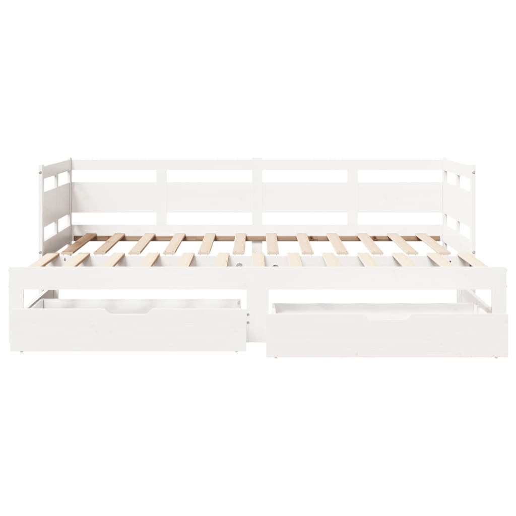 vidaXL Sofá cama nido con cajones sin colchón blanco 90x190 cm