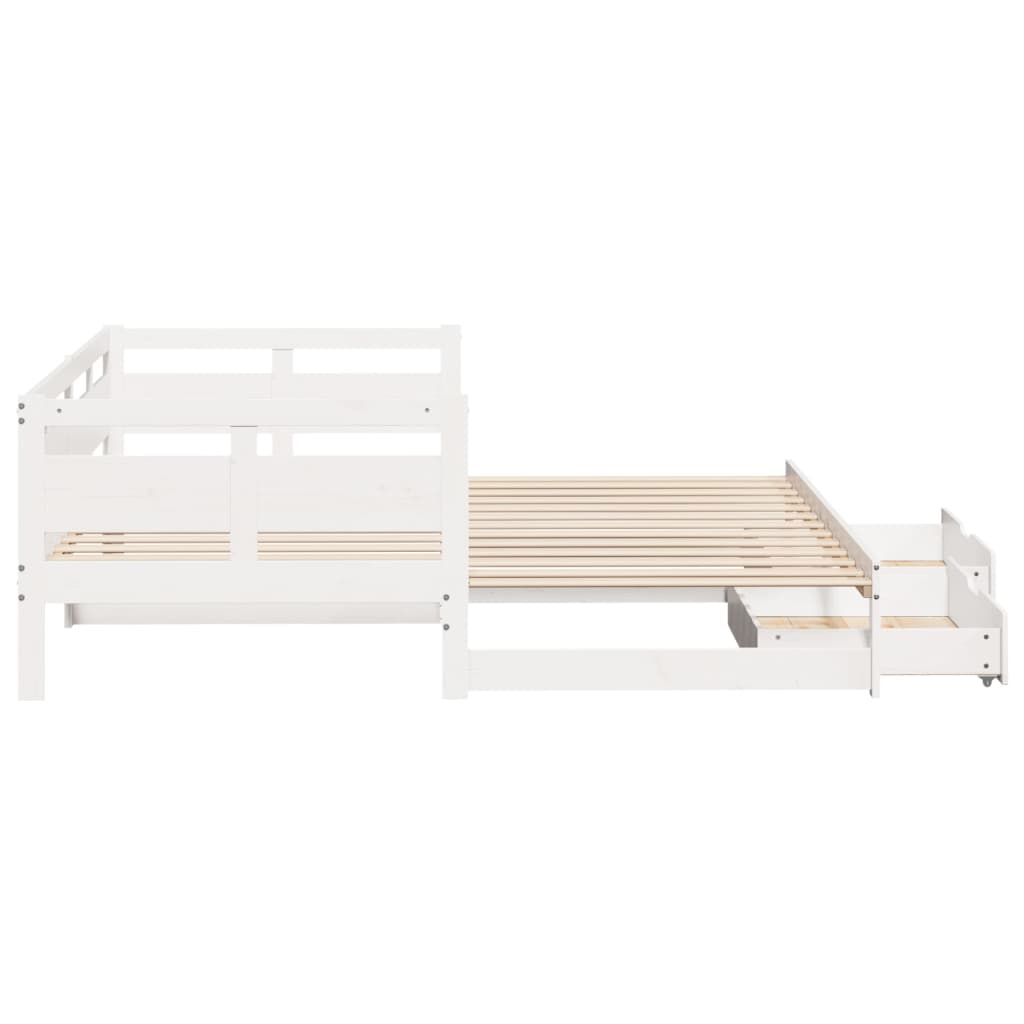 vidaXL Sofá cama nido con cajones sin colchón blanco 90x190 cm