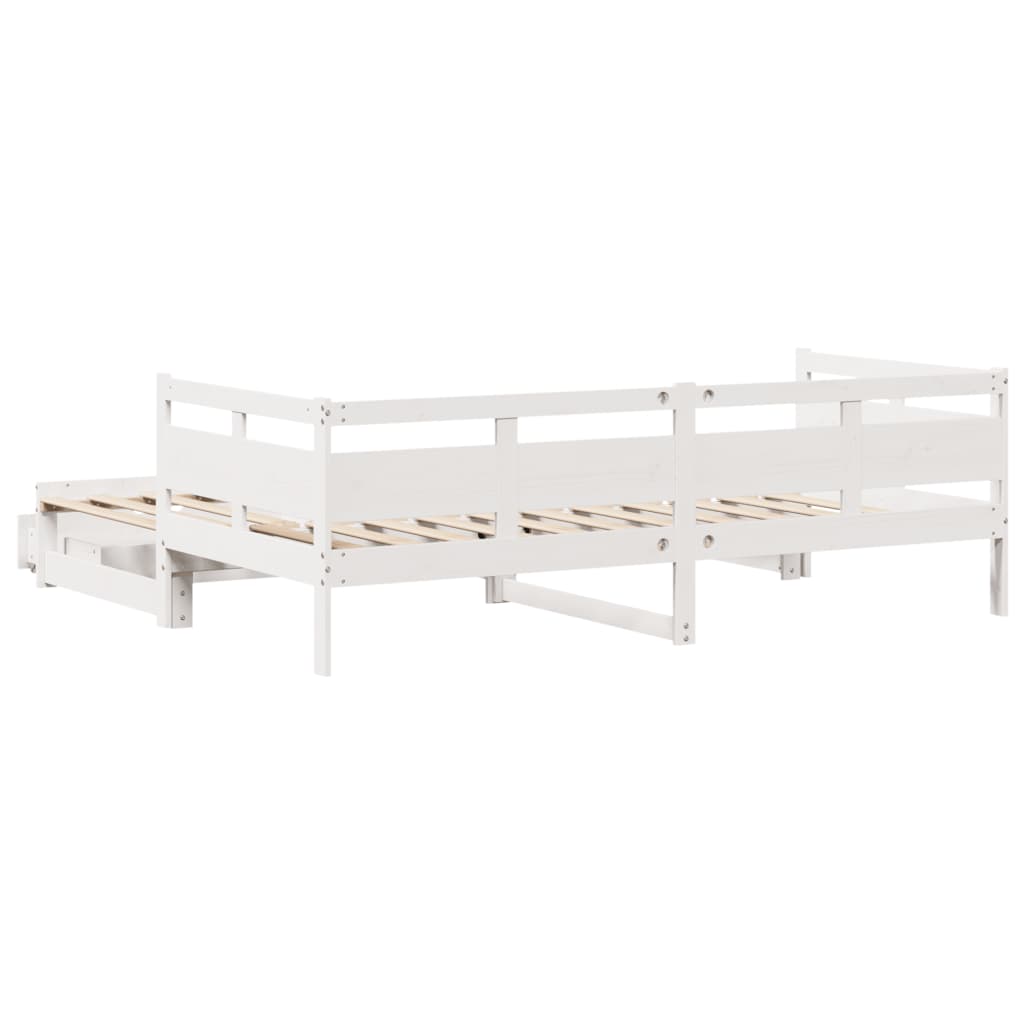 vidaXL Sofá cama nido con cajones sin colchón blanco 90x190 cm