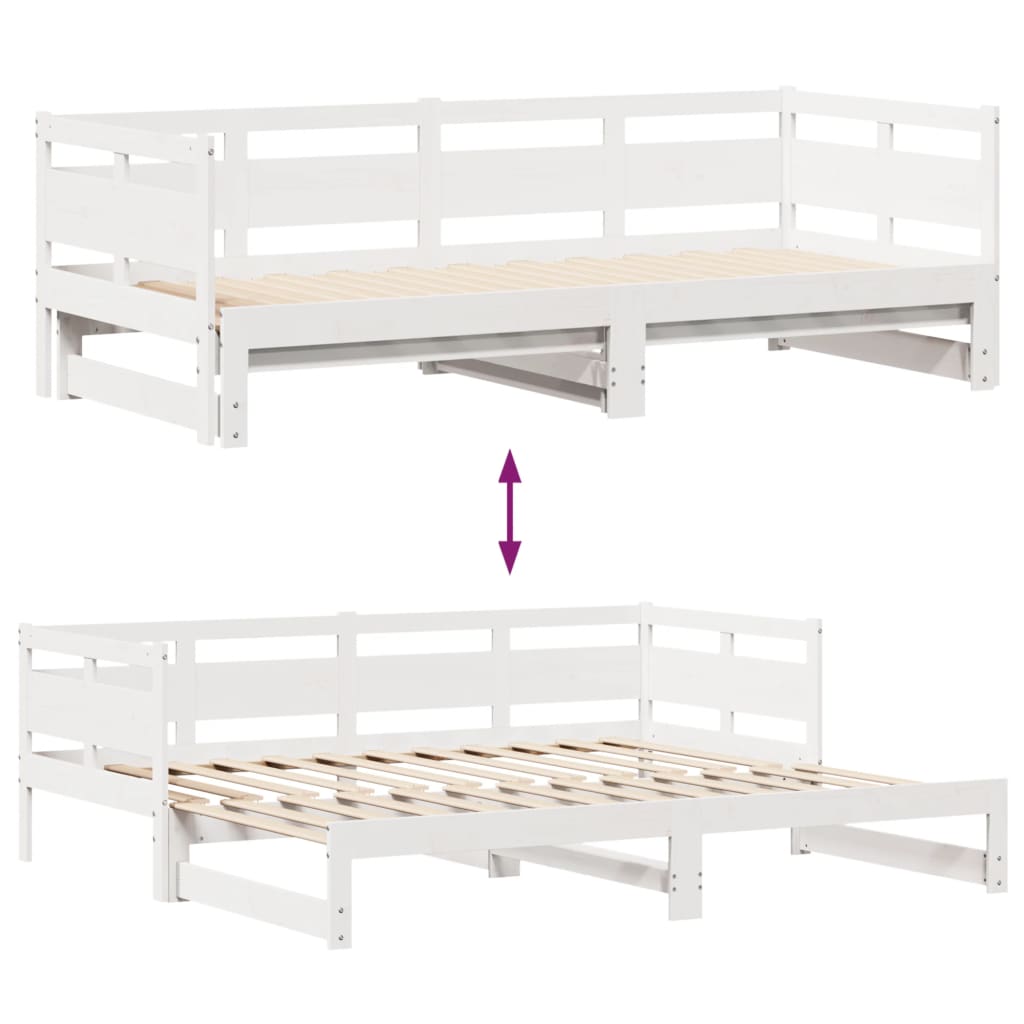 vidaXL Sofá cama nido con cajones sin colchón blanco 90x190 cm