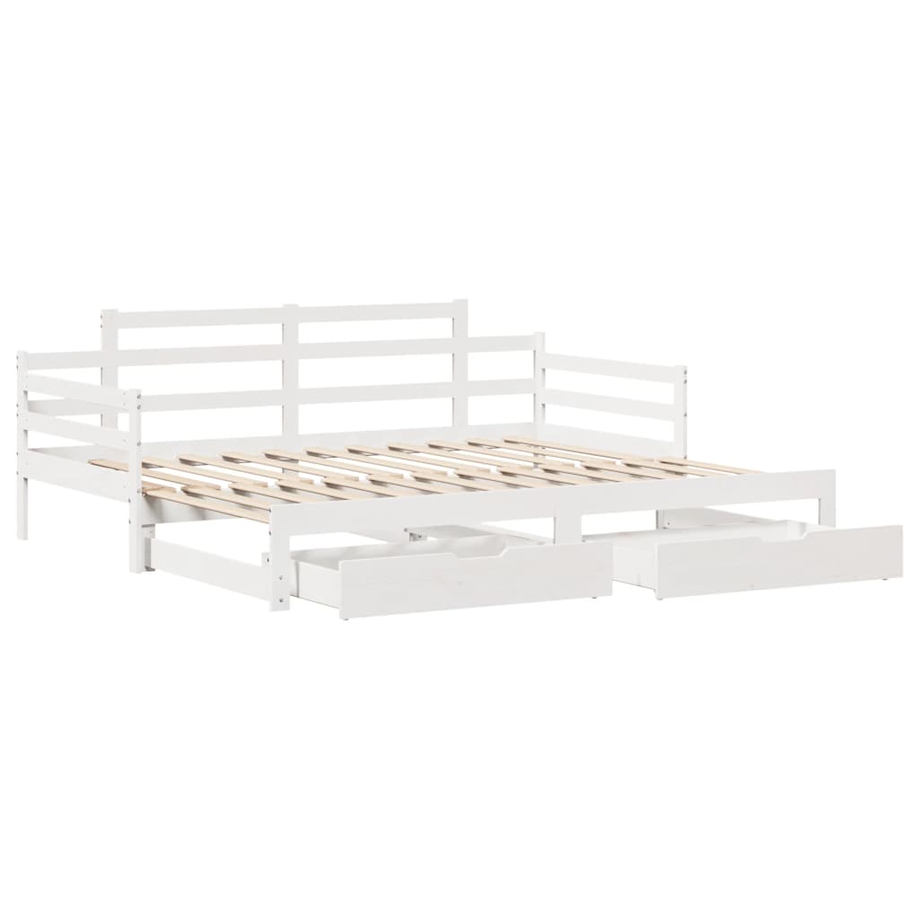 vidaXL Sofá cama nido con cajones sin colchón blanco 90x190 cm