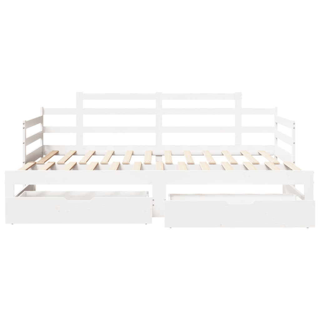 vidaXL Sofá cama nido con cajones sin colchón blanco 90x190 cm