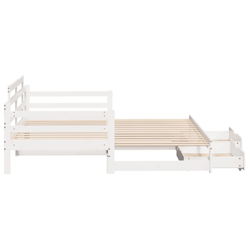 vidaXL Sofá cama nido con cajones sin colchón blanco 90x190 cm