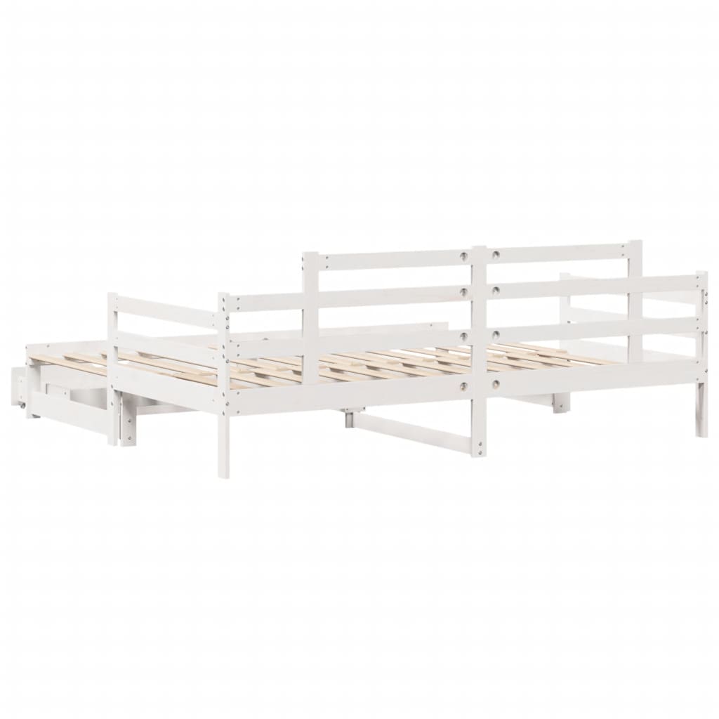 vidaXL Sofá cama nido con cajones sin colchón blanco 90x190 cm