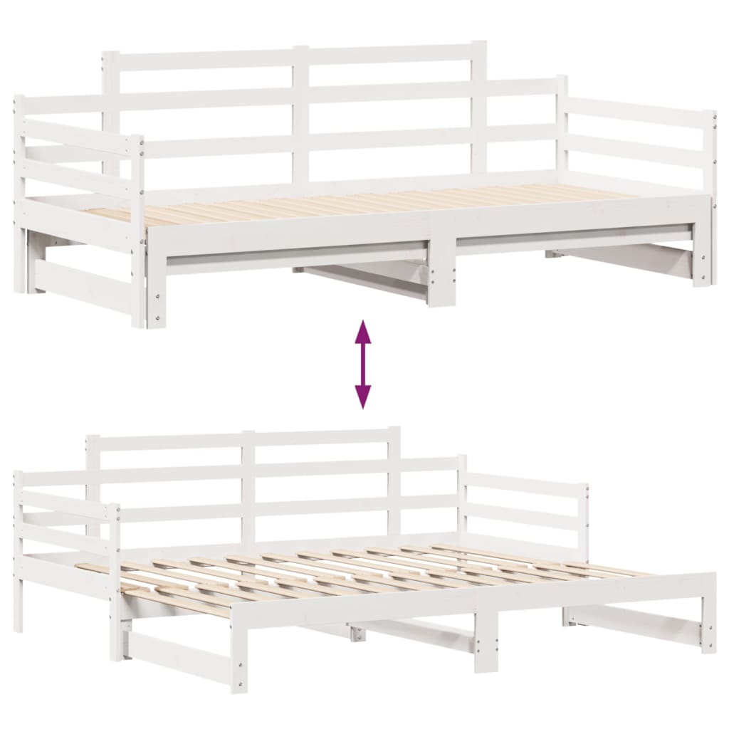 vidaXL Sofá cama nido con cajones sin colchón blanco 90x190 cm