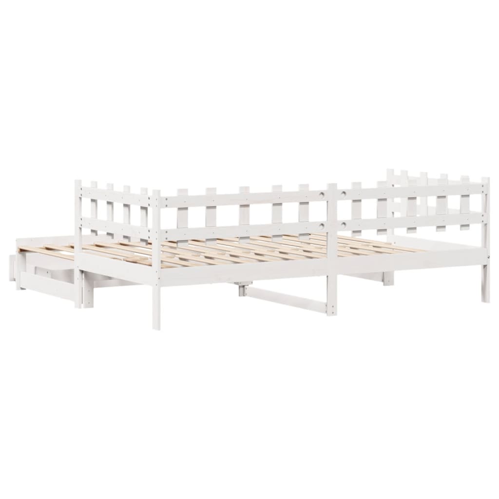 vidaXL Sofá cama nido con cajones sin colchón blanco 90x190 cm