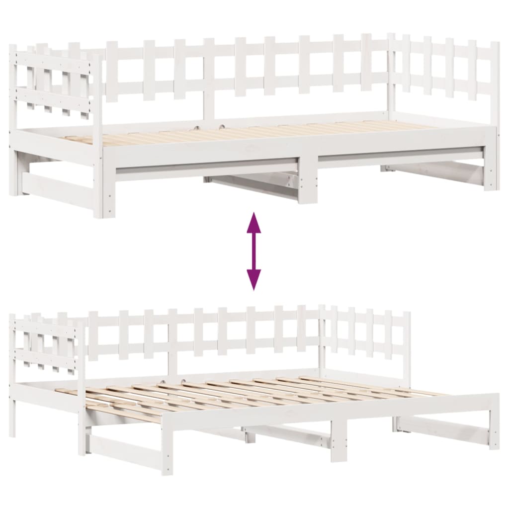 vidaXL Sofá cama nido con cajones sin colchón blanco 90x190 cm