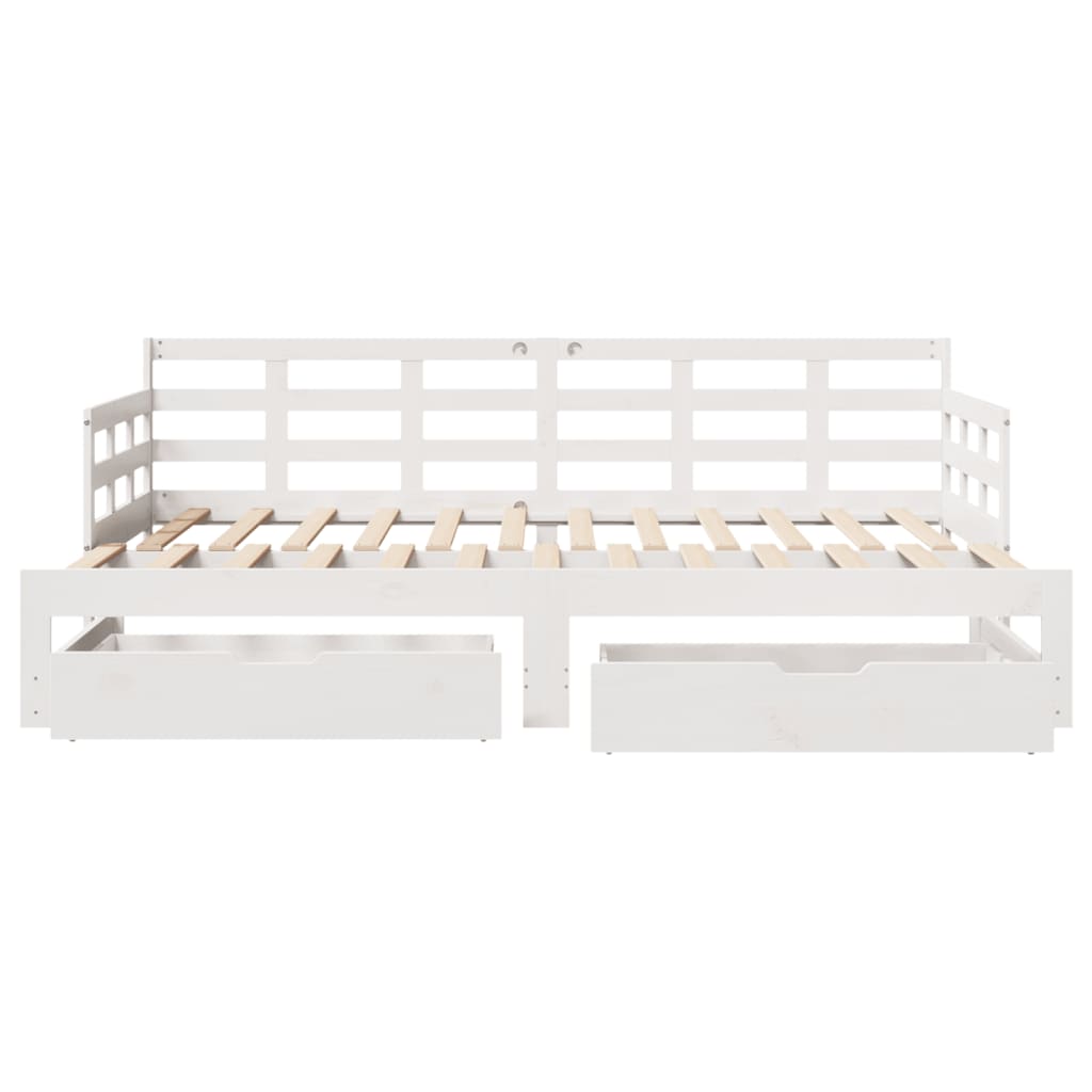 vidaXL Sofá cama nido con cajones sin colchón blanco 90x190 cm