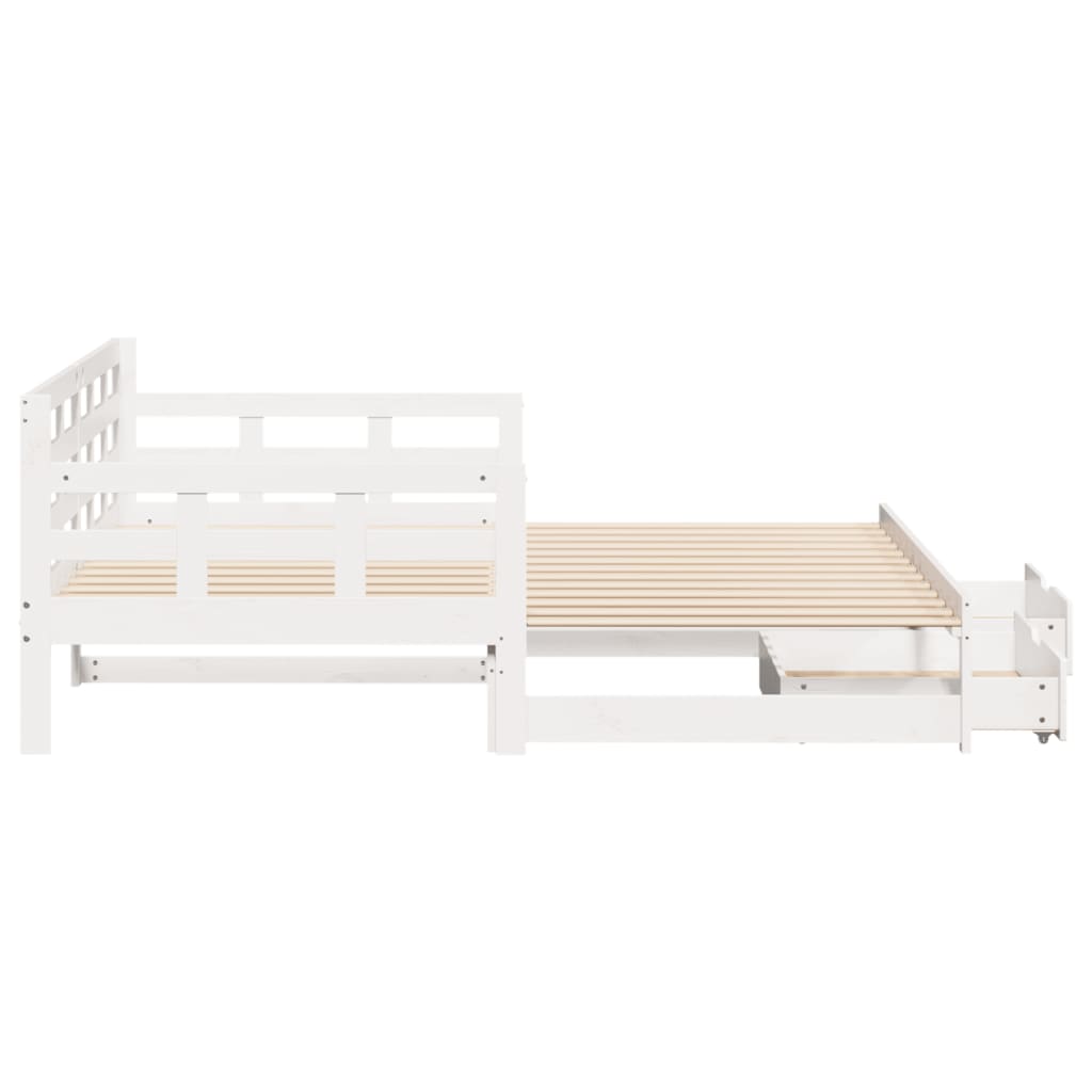 vidaXL Sofá cama nido con cajones sin colchón blanco 90x190 cm