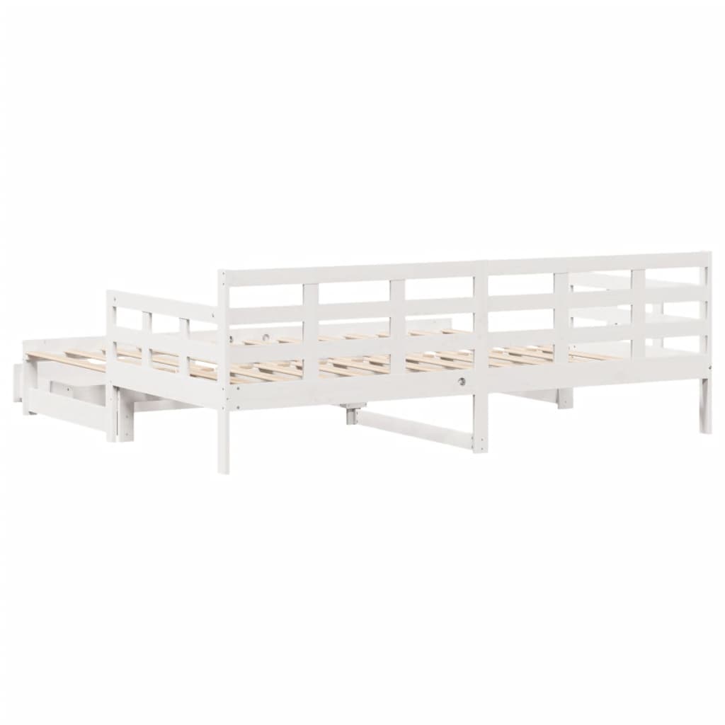 vidaXL Sofá cama nido con cajones sin colchón blanco 90x190 cm